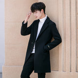 Slim-fit woolen men's trench coat - WOMONA.COM