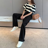 Straight High-waisted Trousers - WOMONA.COM