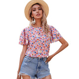 Round Neck Fashion T-shirt Cool Blouse - WOMONA.COM