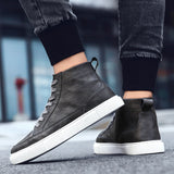 Casual Leather Handmade Shoes Sneakers - WOMONA.COM