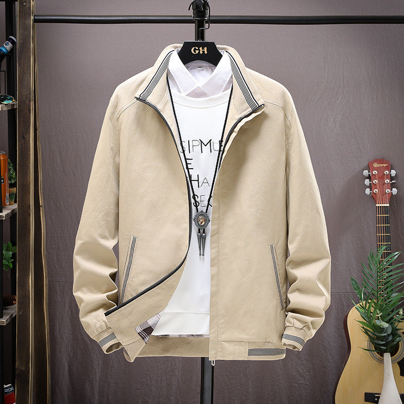 Cotton Casual Stand Collar Jacket Men's - WOMONA.COM