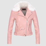 WARM FAUX LEATHER JACKET - WOMONA.COM