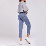 Casual Straight-leg Denim Trousers - WOMONA.COM