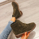 Chunky Heel Round Toe Martin Boots - WOMONA.COM