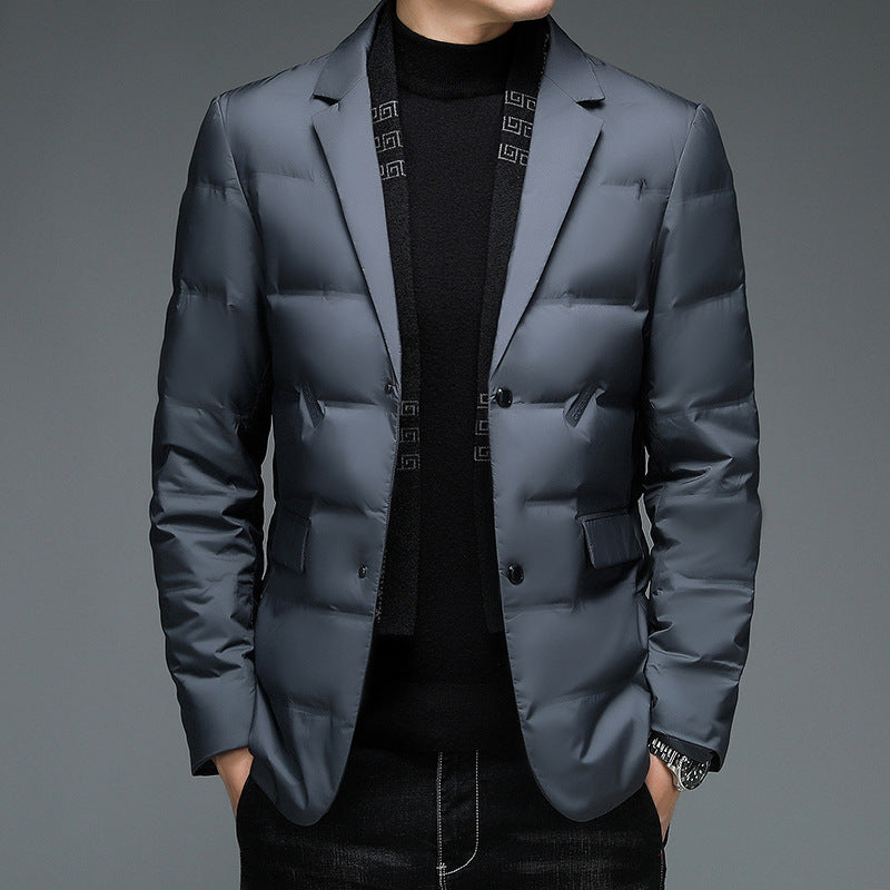 Collar Casual Down Jacket For Men - WOMONA.COM