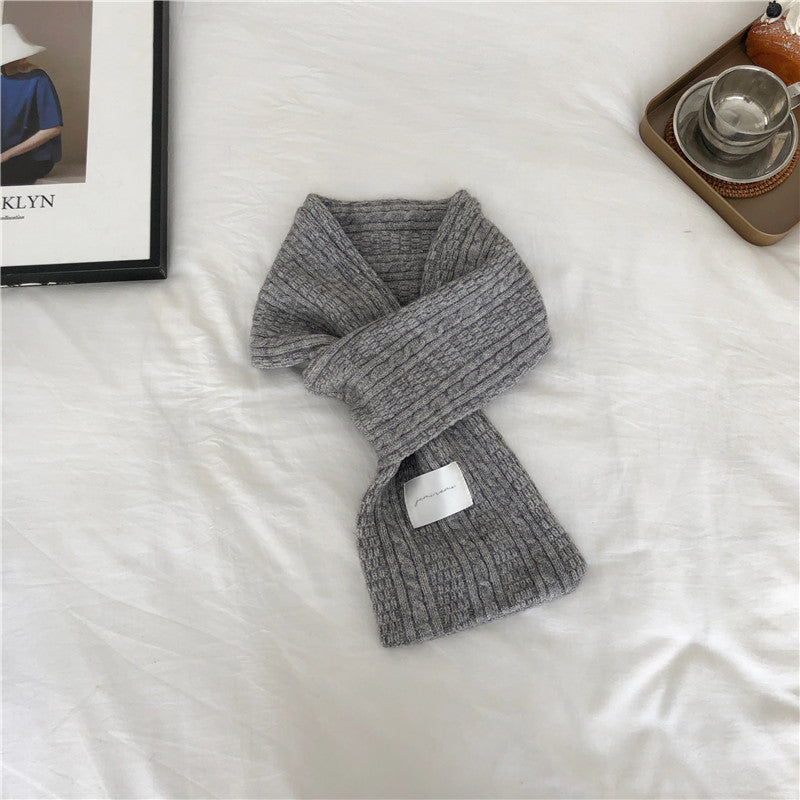 Cashmere Knitted Thickened Cross Warm Scarf - WOMONA.COM