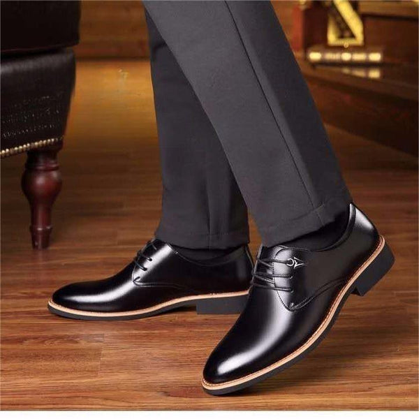 Men's Leather Shoes Inner Height - WOMONA.COM