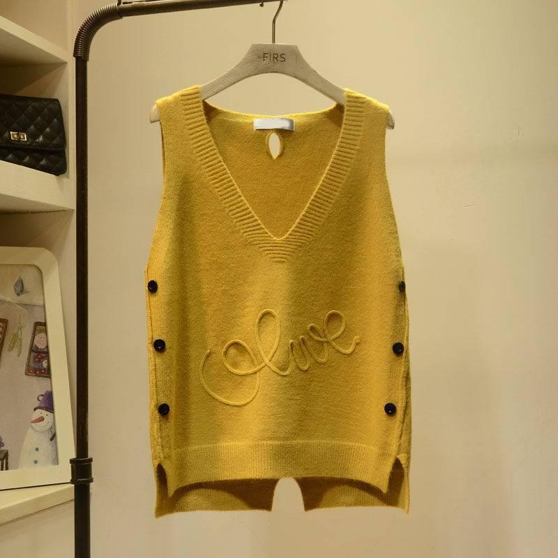 Loose Ladies Knit Vest - WOMONA.COM