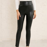 Stretch Slim Skinny Leather Pants - WOMONA.COM