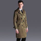 Men's Trench English Double-breasted Coat - WOMONA.COM