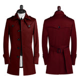 Men's Lapel Trench Coat Korean Version - WOMONA.COM