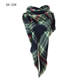 Cashmere-like Colorful Plaid Square Scarf - WOMONA.COM