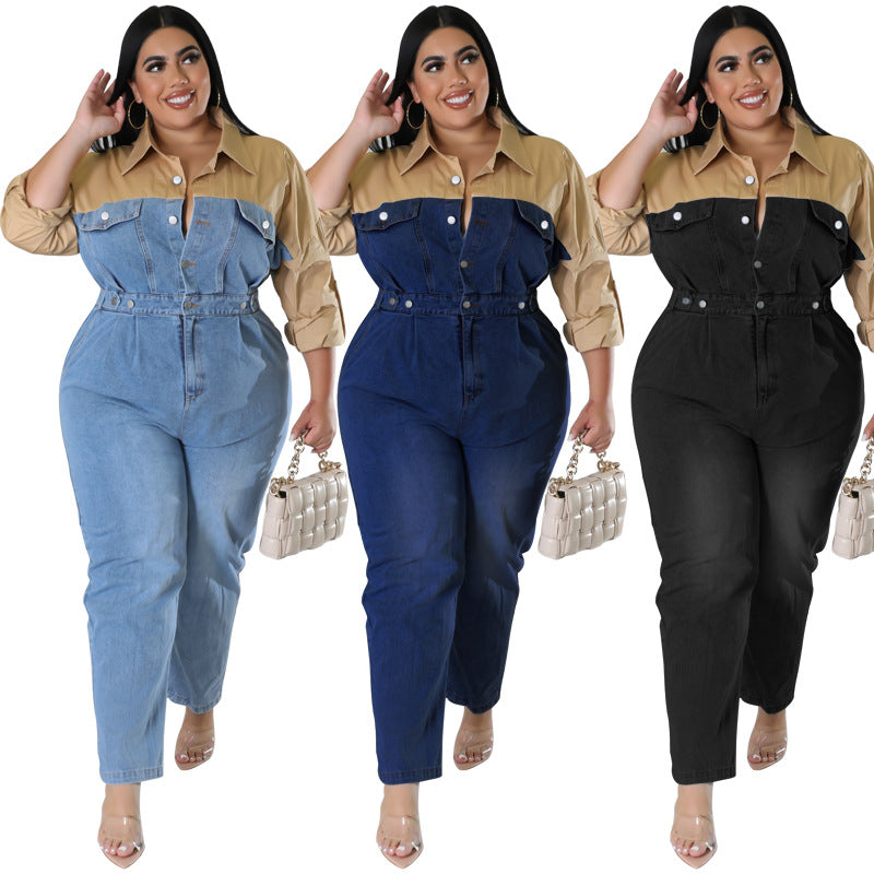 Plus Size Women's Long Jumpsuit - WOMONA.COM