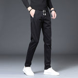 Business Black Men's Straight Casual Pants - WOMONA.COM