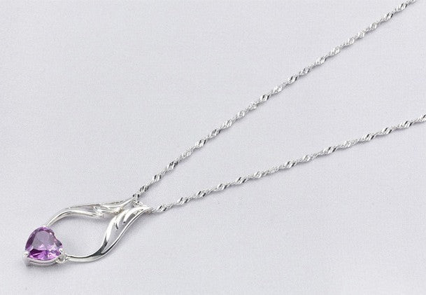 Heart Crystal Necklace Pendant - WOMONA.COM