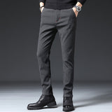 Business Black Men's Straight Casual Pants - WOMONA.COM