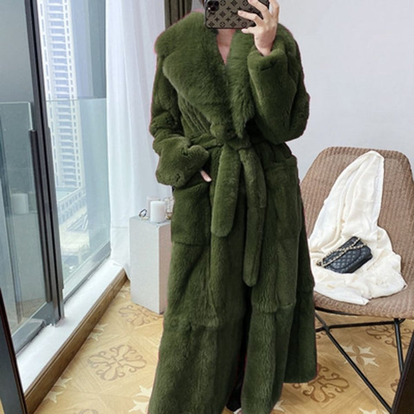 Faux Fur Coat Mid-length Coat - WOMONA.COM