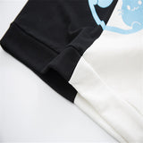 contrast color hooded top - WOMONA.COM