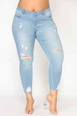 Large size women's hole jeans women's clothing - WOMONA.COM