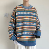 Colorblock Striped Sweater - WOMONA.COM