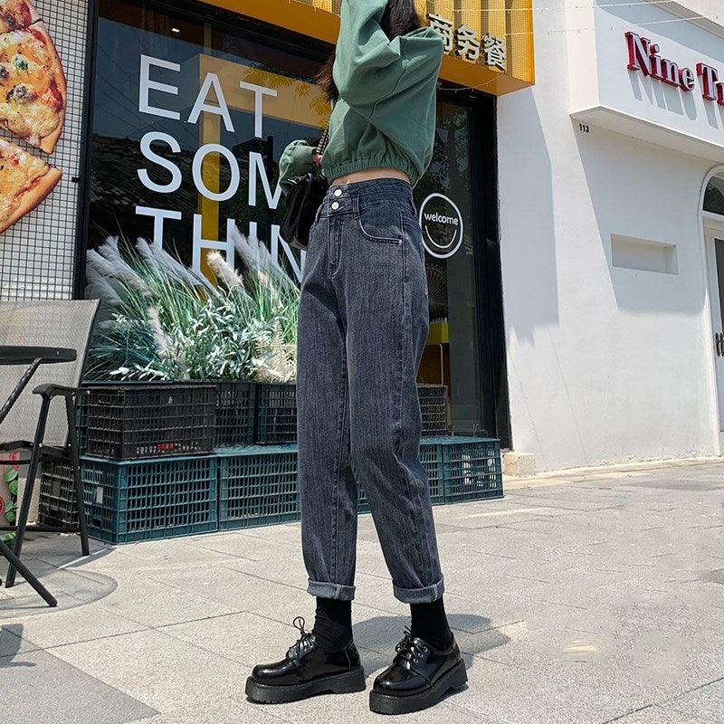 Smoky gray jeans - WOMONA.COM