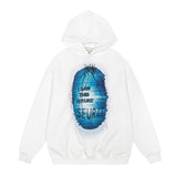 Dark Alphabet Print Hoodie Men's - WOMONA.COM