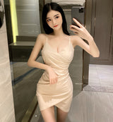 Slim Fit Slim Bottoming Hip Sling Dress - WOMONA.COM