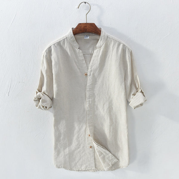 Linen Men's Casual Shirt - WOMONA.COM