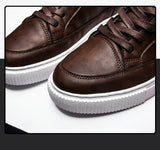 Casual Leather Handmade Shoes Sneakers - WOMONA.COM