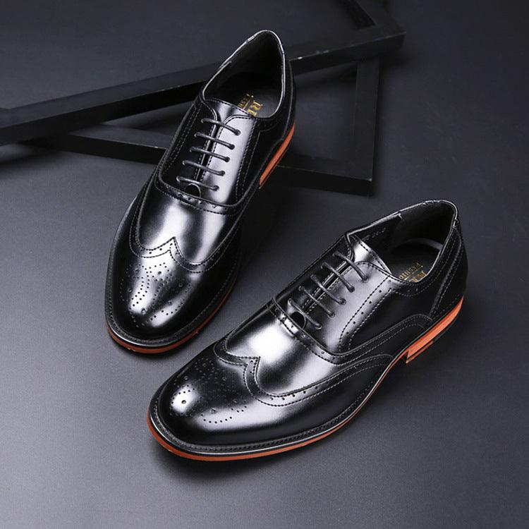 carved brogue men's shoes - WOMONA.COM