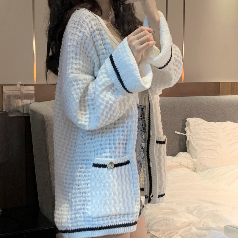 Knitted Cardigan Coat - WOMONA.COM