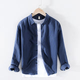 Cotton linen shirt men - WOMONA.COM