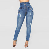 long pencil plus size women's jeans - WOMONA.COM