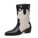 Toe Milk Pattern Ankle Boots - WOMONA.COM