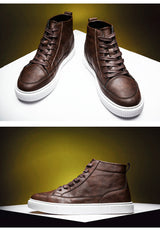 Casual Leather Handmade Shoes Sneakers - WOMONA.COM