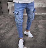 Cargo Hole Denim Jeans Men - WOMONA.COM