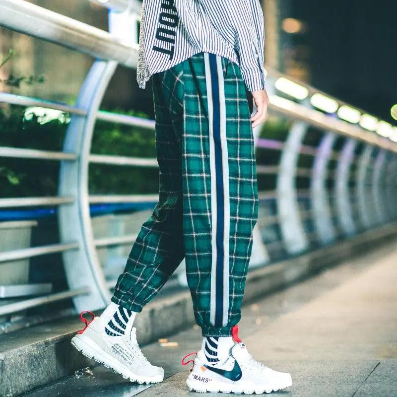 Plaid casual pants - WOMONA.COM