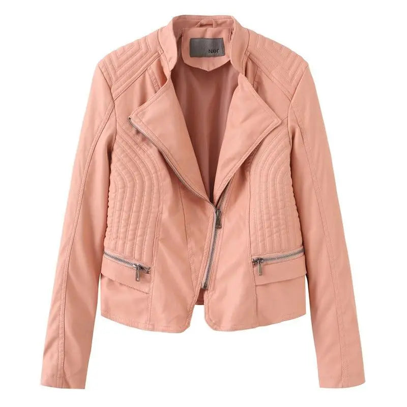 Slim lady's leather jacket - WOMONA.COM