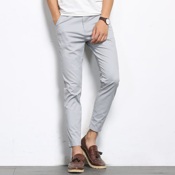 Plain casual pants - WOMONA.COM