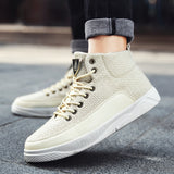 Linen high-top sneakers - WOMONA.COM