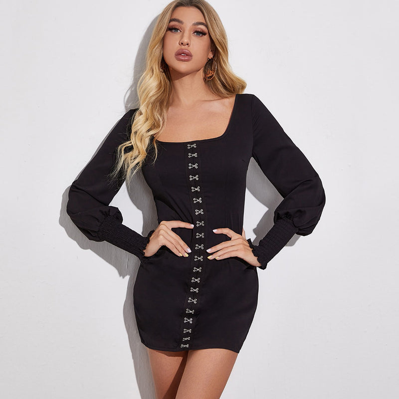 Sexy Long-sleeved Hip Dress Women - WOMONA.COM