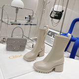 Thick-soled Mid-tube Rain Boots - WOMONA.COM