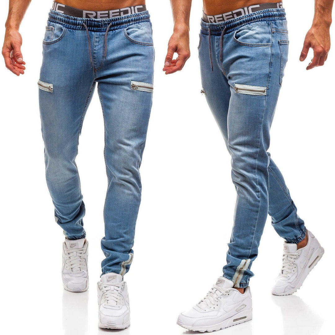 Men's Sporty Zip-Detail Jeans