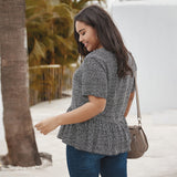 Plus size women's short sleeve shirt - WOMONA.COM