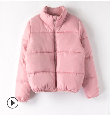 Winter solid color warm cotton coat - WOMONA.COM
