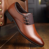 leather business formal pointed shoes - WOMONA.COM