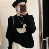 Cute Duckling Round Neck Sweater - WOMONA.COM