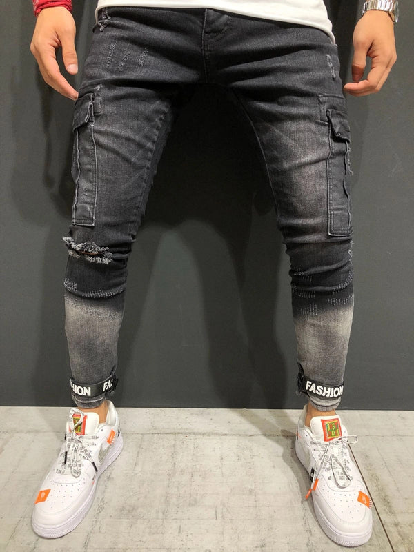 Shredded stretch jeans - WOMONA.COM