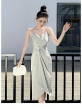 Slim Fit Fashion Slim Slip Dress - WOMONA.COM