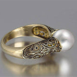 Inlaid artificial ABS pearl ring - WOMONA.COM